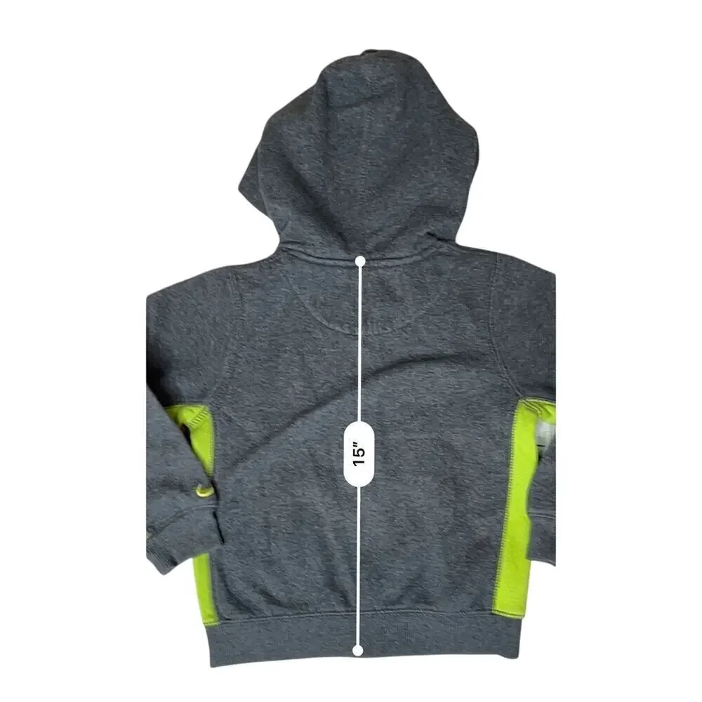 Nike Sportswear Gray Green Sweatshirt Fleece Hooded Zipper Jacket sz‎ 4T